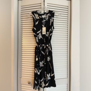 Black & White Floral Button Down Dress